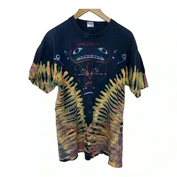 Totem pole 90s tie dye t shirt Deadhead single stitch 90s size XL - Picture 1 of 4